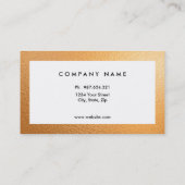 Carte De Visite Frontière d'or, classique, simple, bilatéral (Dos)