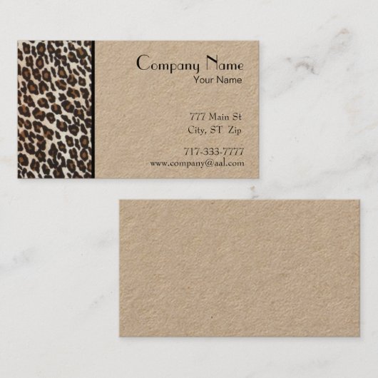 Carte De Visite Frontière Empreinte de léopard (Devant / Derrière)