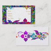 Carte De Visite Frontière en verre souillé et de fleur (Devant / Derrière)