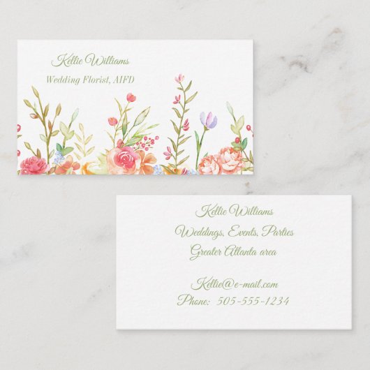 Carte De Visite Frontière florale (Devant / Derrière)