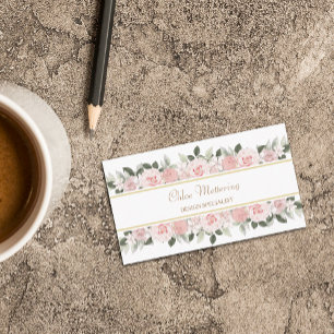 Carte De Visite Frontière florale de roses roses souples