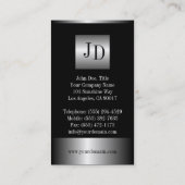 Carte De Visite Frontière métallique en métal argenté d'agent (Dos)