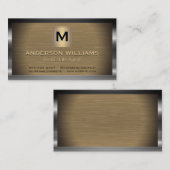 Carte De Visite Frontière métallique et Arrière - plan | Monogramm (Devant / Derrière)