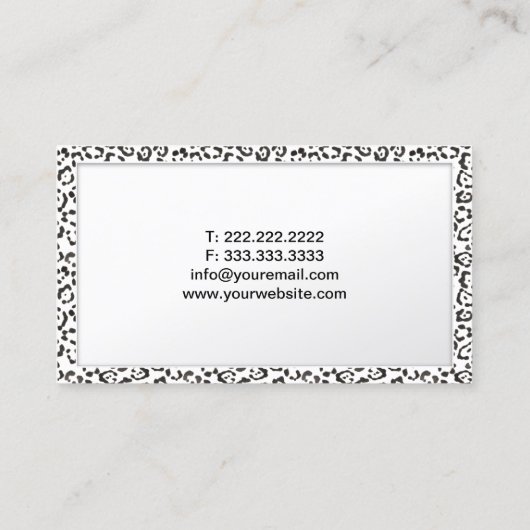 Carte De Visite Frontière moderne d'empreinte de léopard de (Dos)