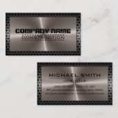 Carte De Visite Frontière moderne élégante inoxydable en bronze (Devant / Derrière)