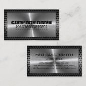 Carte De Visite Frontière moderne en métal inoxydable de chrome (Devant / Derrière)