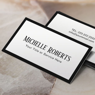Carte De Visite Frontière noire élégante minimaliste moderne