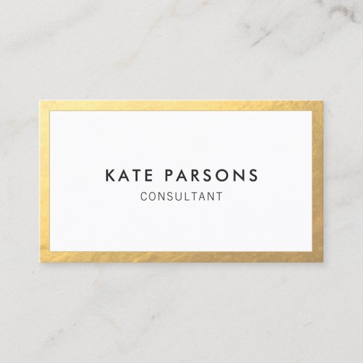 Carte de visite frontière or moderne simple (Devant)