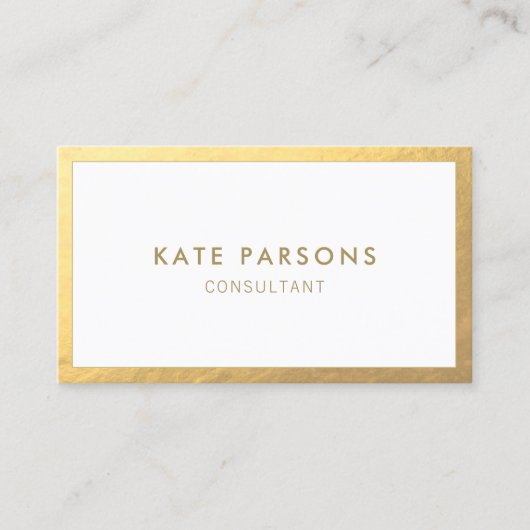 Carte de visite frontière or moderne simple (Devant)