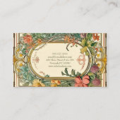 Carte De Visite Frontière ornementale fleur sauvage (Dos)