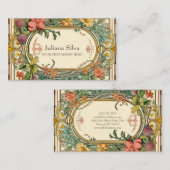 Carte De Visite Frontière ornementale fleur sauvage (Devant / Derrière)