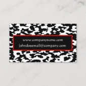 Carte De Visite Frontière rouge d'impression de vache noire et (Dos)