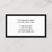 Carte De Visite Frontière simple minimale de Mixologist (Dos)