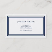 Carte De Visite Frontières classiques modernes Marine Bleu et Blan (Dos)