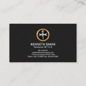 Carte De Visite Frontières d'or de feuille d'érable de bricoleur (Dos)