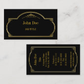 Carte De Visite Frontières florales élégantes, or (Devant / Derrière)