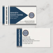 Carte De Visite Frontières grises Exportation de la pointe de flèc (Devant / Derrière)