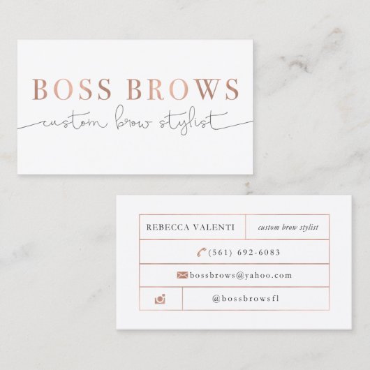 Carte De Visite Fronts de patron (Devant / Derrière)