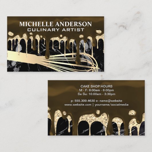 Carte De Visite Frosting Drip Syrup | Whisk | Baking (Devant / Derrière)