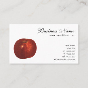 Carte De Visite Fruit Alimentaire Ancien, Pomme Rouge Délicieuse B