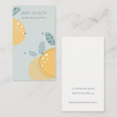 Carte De Visite Fruit Citron bleu Abstrait Écran d'oreille en gras (Devant / Derrière)