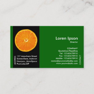 Carte De Visite Fruit de bande noire - Clémentine - Vert