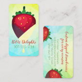 Carte De Visite fruit de fraise recouvert de chocolat tuxedo (Devant / Derrière)