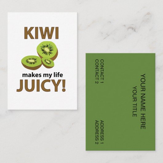 Carte De Visite Fruit de Kiwi (Devant / Derrière)