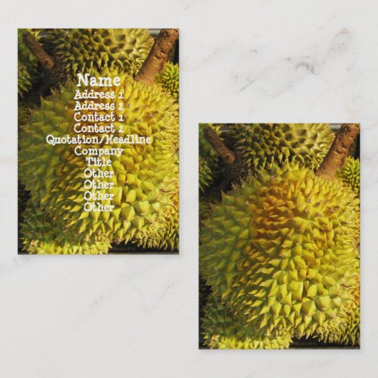Carte De Visite Fruit durian (Devant / Derrière)