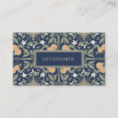 Carte De Visite Fruit et Fleurs Bleu Minuit  (Devant)