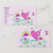 Carte De Visite Fruit Fleur Cool mignonne Girl Retro Floral (Devant / Derrière)