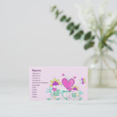 Carte De Visite Fruit Fleur Cool mignonne Girl Retro Floral (Debout devant)