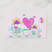 Carte De Visite Fruit Fleur Cool mignonne Girl Retro Floral (Dos)