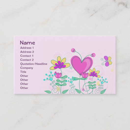 Carte De Visite Fruit Fleur Cool mignonne Girl Retro Floral (Devant)