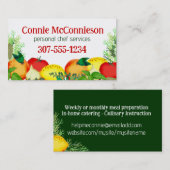 Carte De Visite Fruit herbes de légumes chef sain restauration (Devant / Derrière)