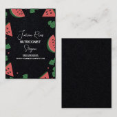 Carte De Visite Fruit nutritionniste de la frontière de la pastèqu (Devant / Derrière)