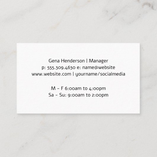 Carte De Visite Fruit Smoothies | Restaurant (Dos)