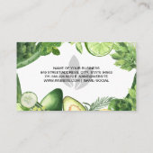 Carte De Visite Fruit Vegetable Green Shake | Nutritionniste (Dos)