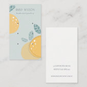 Carte De Visite Fruité Citron bleu Abstrait Gras 3 oreilles (Devant / Derrière)