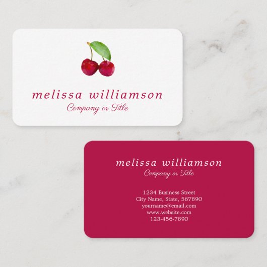 Carte De Visite Fruits 3D Cherry (Devant / Derrière)