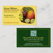 Carte De Visite Fruits bio Fruits frais Vibrant Conception avec co (Devant / Derrière)