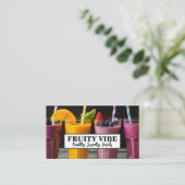Carte De Visite Fruits colorés Smoothie Boissons (Debout devant)