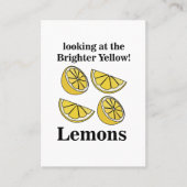 Carte De Visite Fruits De Citrons Regardant Les Citrons Jaunes Plu (Devant)