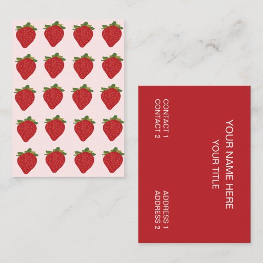 Carte De Visite Fruits de fraises Fraises (Devant / Derrière)