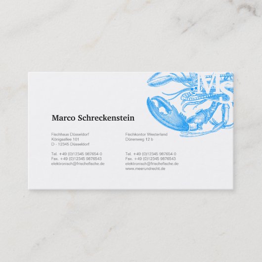 Carte De Visite Fruits de mer (Devant)