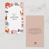 Carte De Visite fruits de mer, BBQ de poissons et restaurant de (Devant / Derrière)