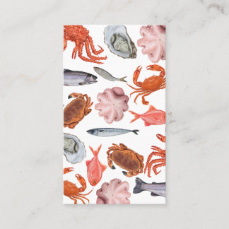 Carte De Visite fruits de mer, BBQ de poissons et restaurant de