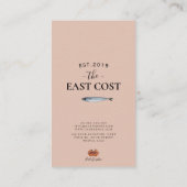 Carte De Visite fruits de mer, BBQ de poissons et restaurant de (Dos)