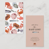 Carte De Visite fruits de mer, BBQ de poissons et restaurant de (Devant / Derrière)