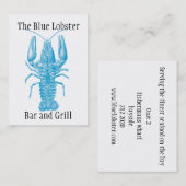 Carte De Visite Fruits de mer ou thème de pêche (Devant / Derrière)